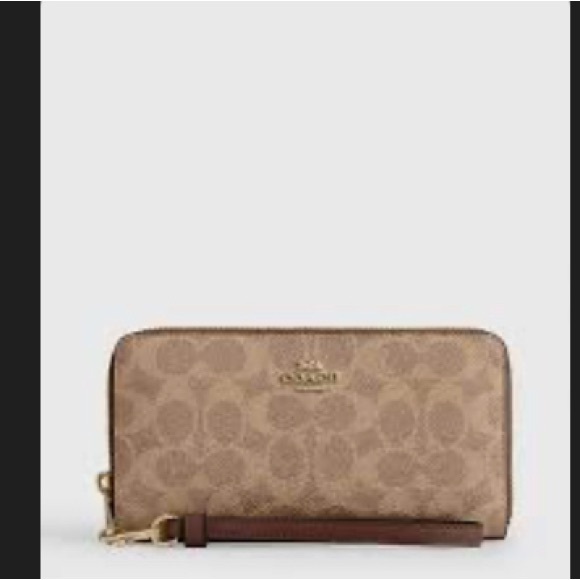 Coach Brown Leather Wristlet - Picture 1 of 5